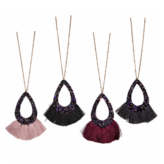 Glitter Fan Necklace