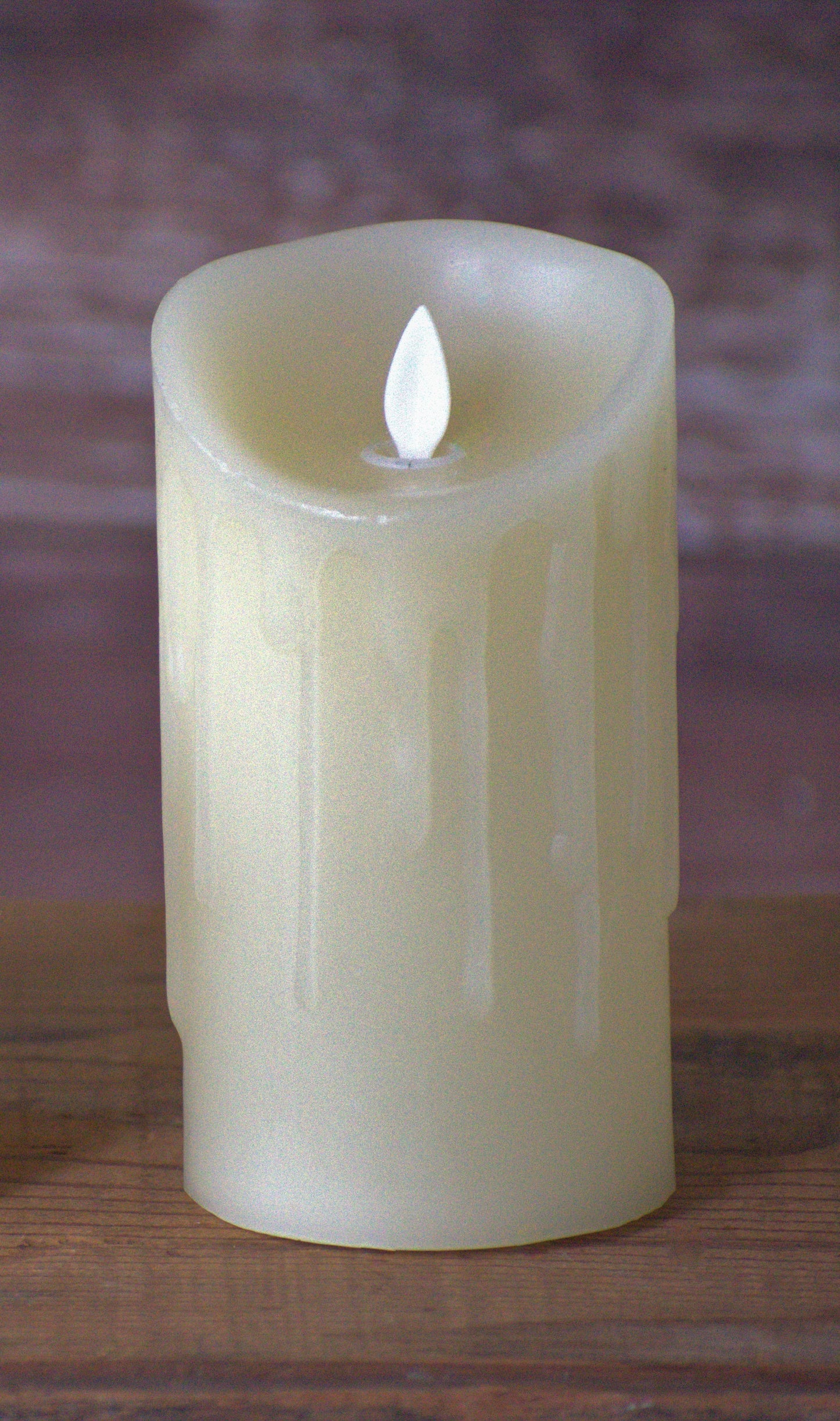 Cream Drip Moving Flame LED Pillar Candle