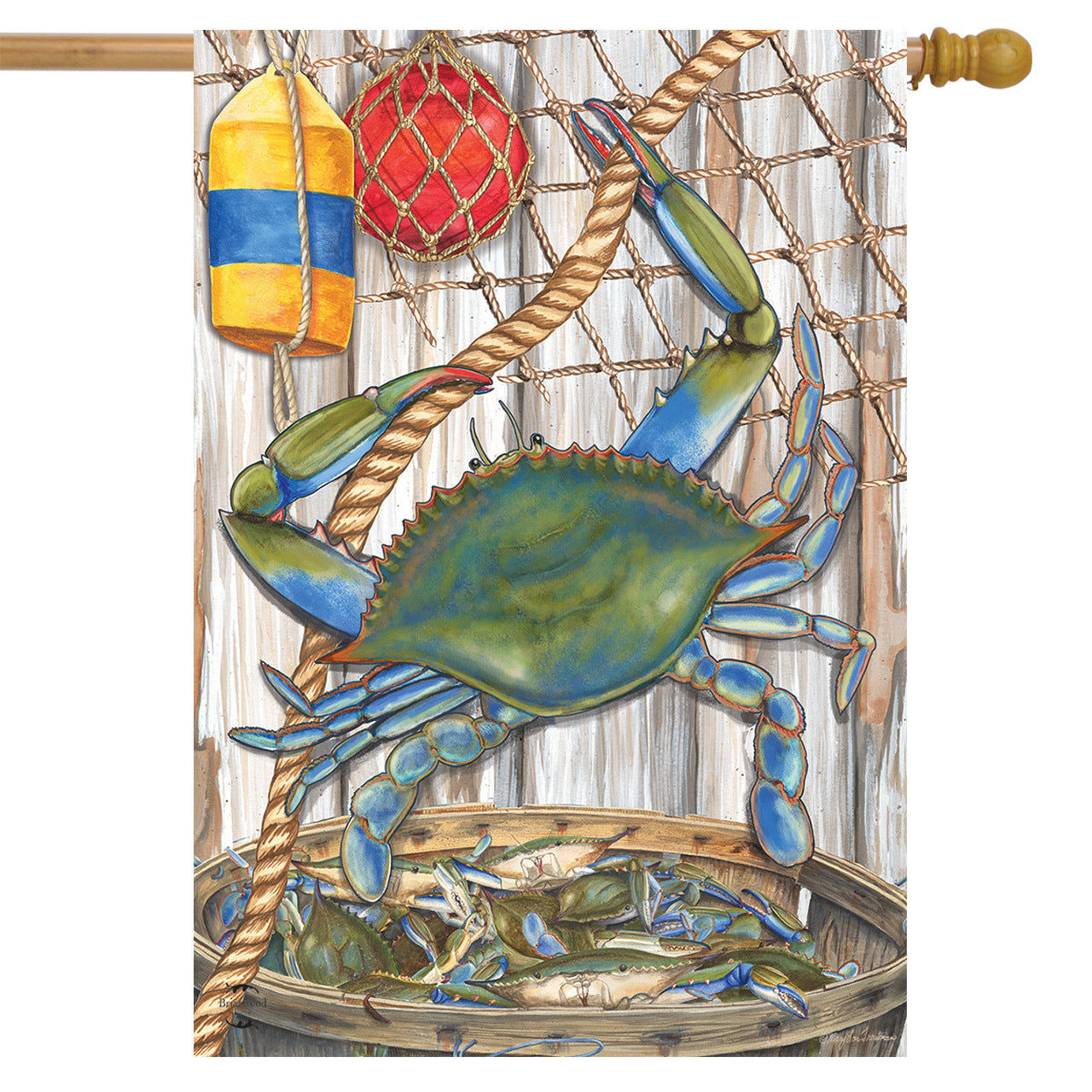 Blue Crab Bushel House Flag