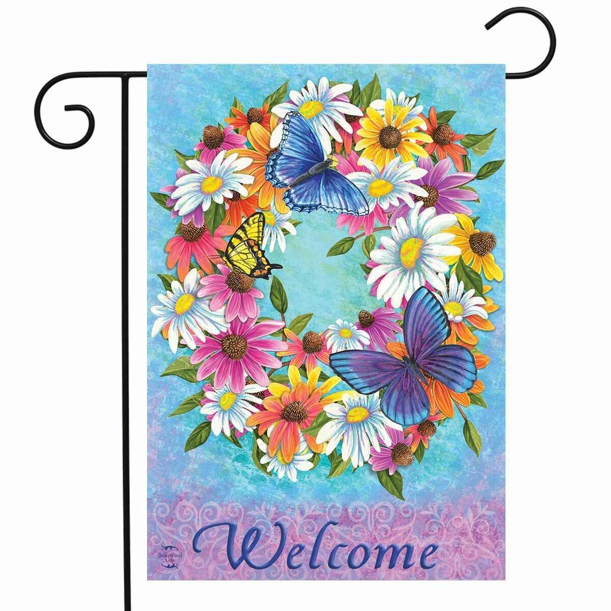 Butterfly Wreath Garden Flag