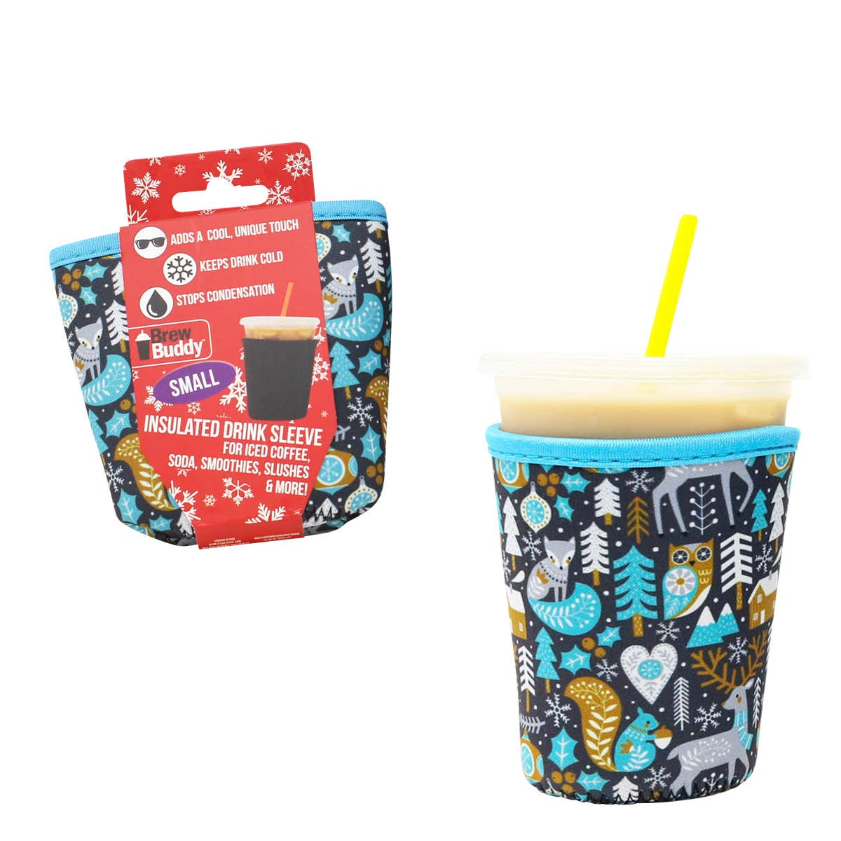 Brew Buddy Insulated Iced Coffee Sleeve (Small)- Winter Wonderland