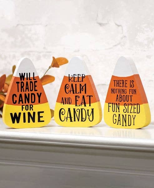 Candy Corn Wood Sitter