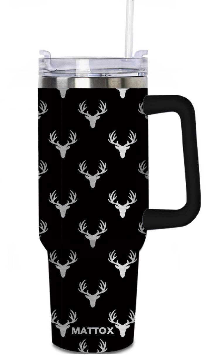 Deer All Over Black Tumbler for Men