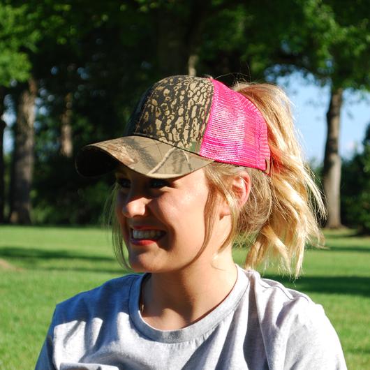 Camo Hot Pink Pony Cap