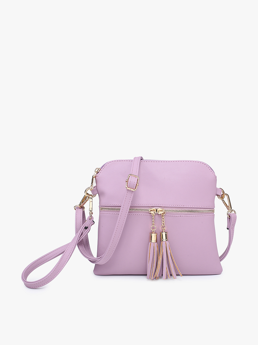 M1785 Tara Double Zip Crossbody/Wristlet: Mauve