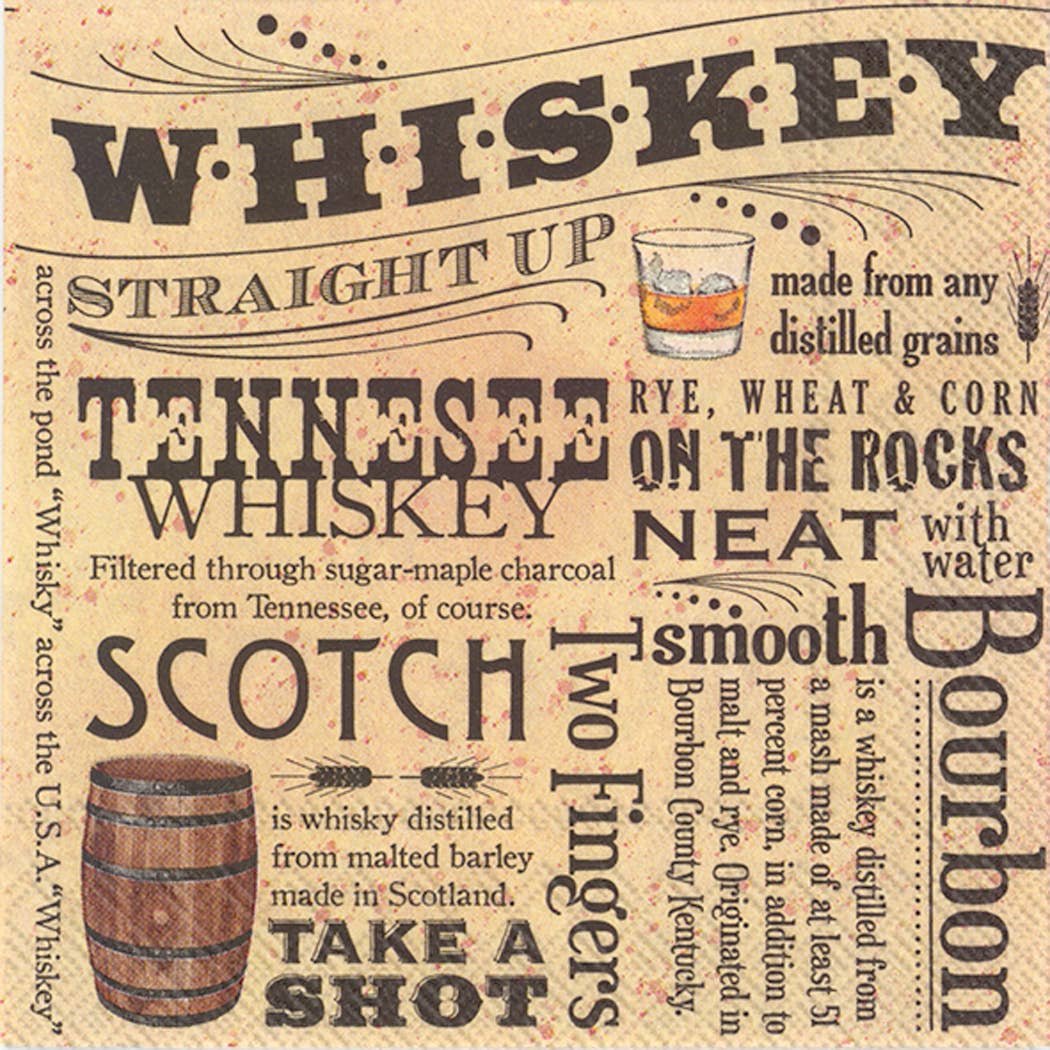 Whiskey Paper Cocktail Napkin