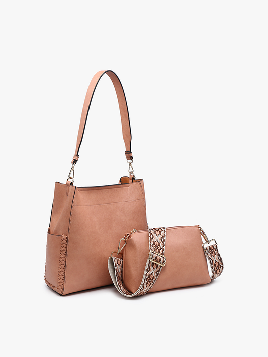 M2070 Penny 2-in-1 Bucket Bag w/ Guitar Strap: Melon