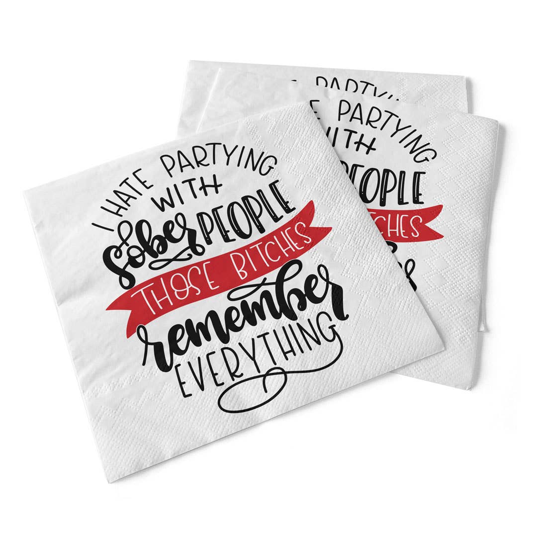 Sober People | Beverage Napkins