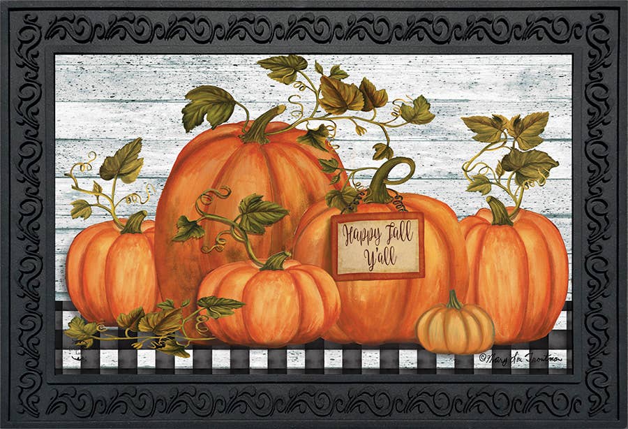 Happy Fall Y'all Pumpkins Doormat