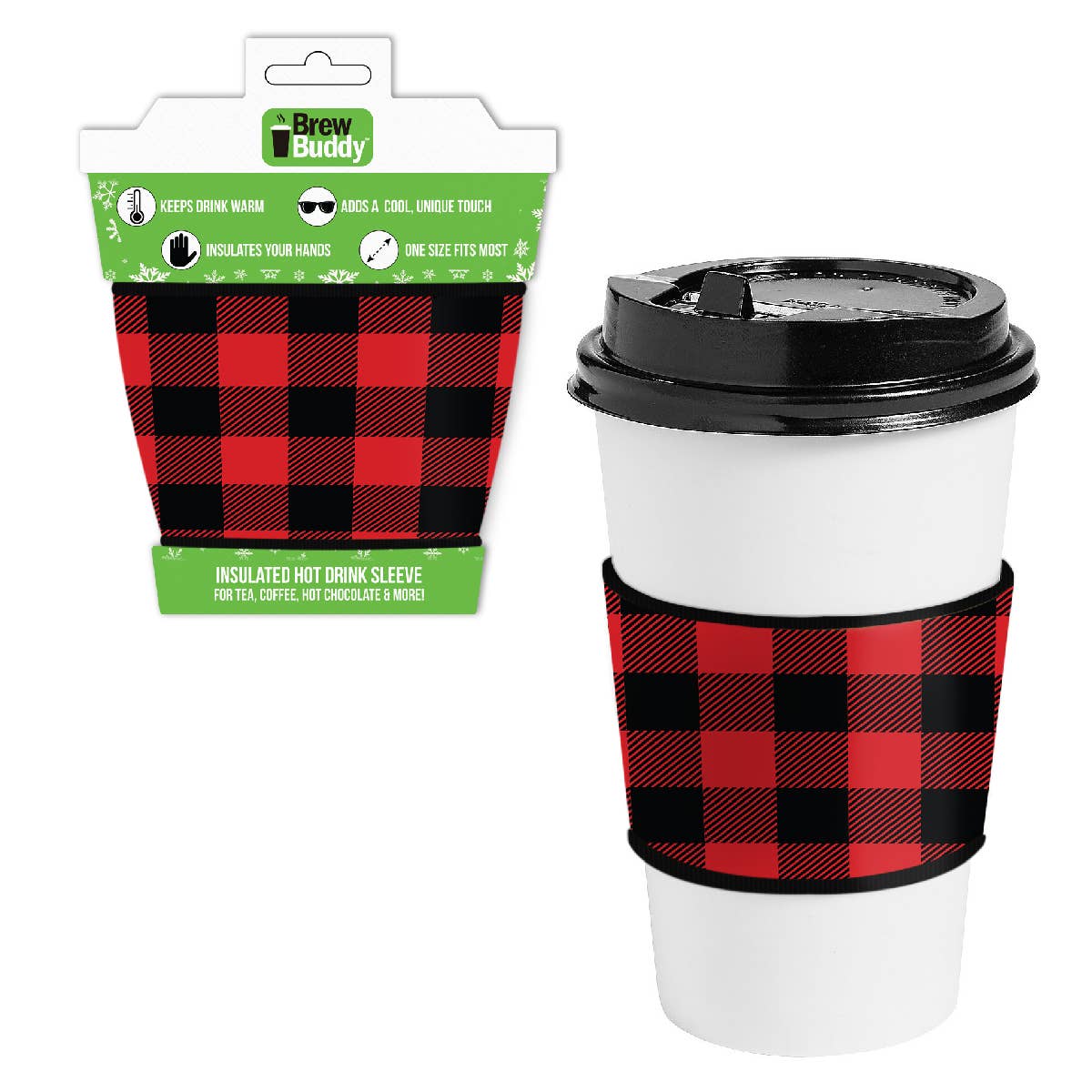 Brew Buddy Coffee + Hot Chocolate Sleeve | Buffalo Plaid