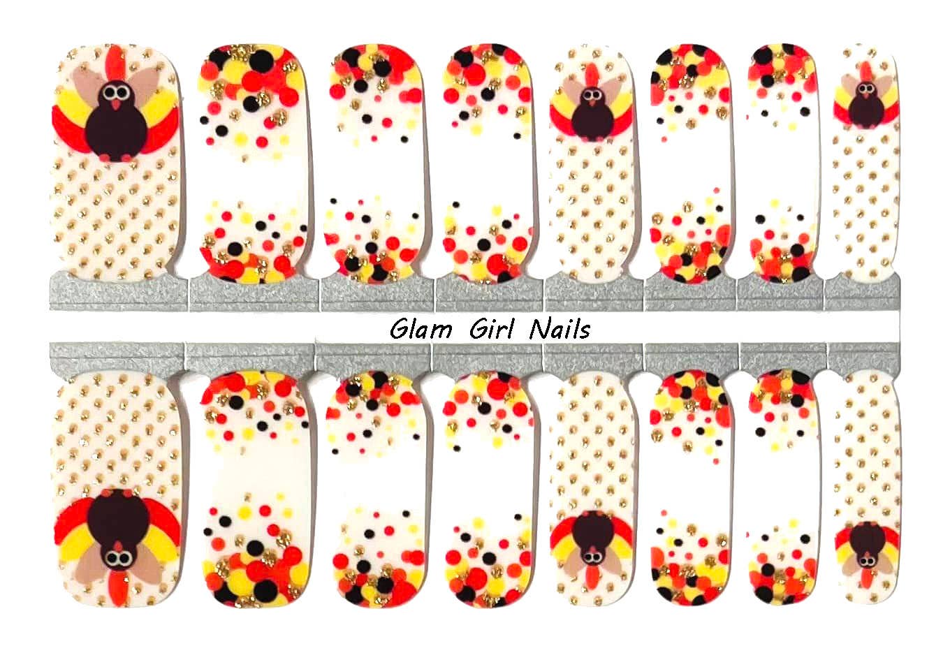 Thanksgiving Sparkle Nail Polish Strips