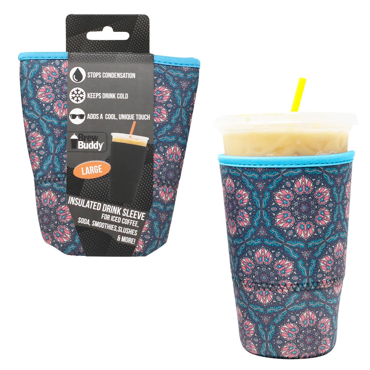 Brew Buddy Insulated Iced Coffee Sleeve - Boho (Large)