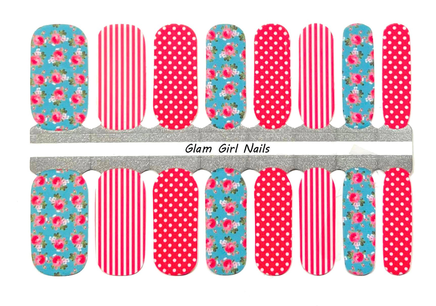 Rose Polka Dot Paradise Spring Nail Polish Wraps