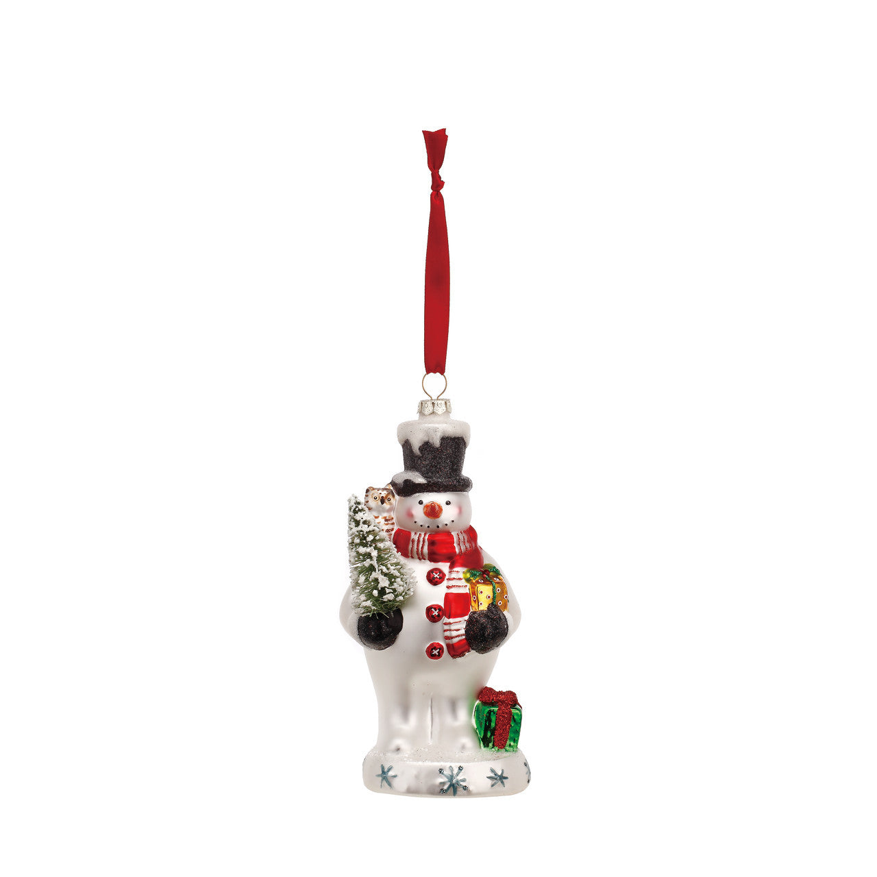 Blown Glass Snowman Ornament