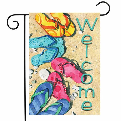 Beachy Flip Flops Garden Flag