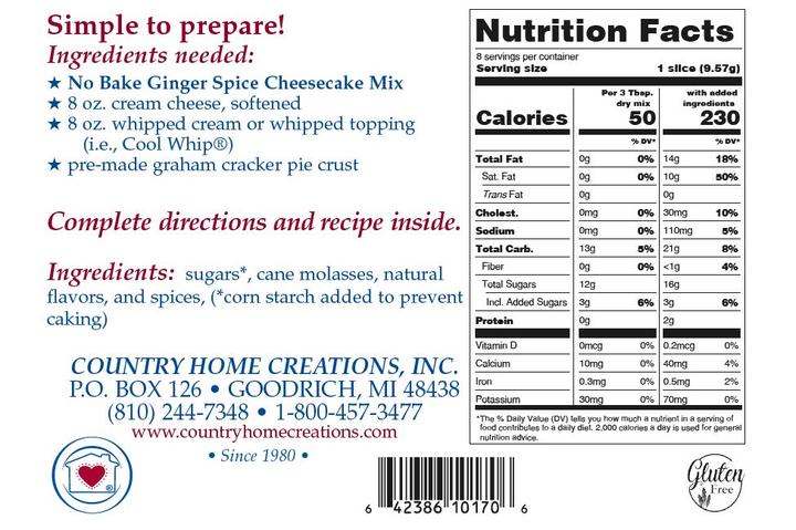 No Bake Ginger Spice Cheesecake Mix