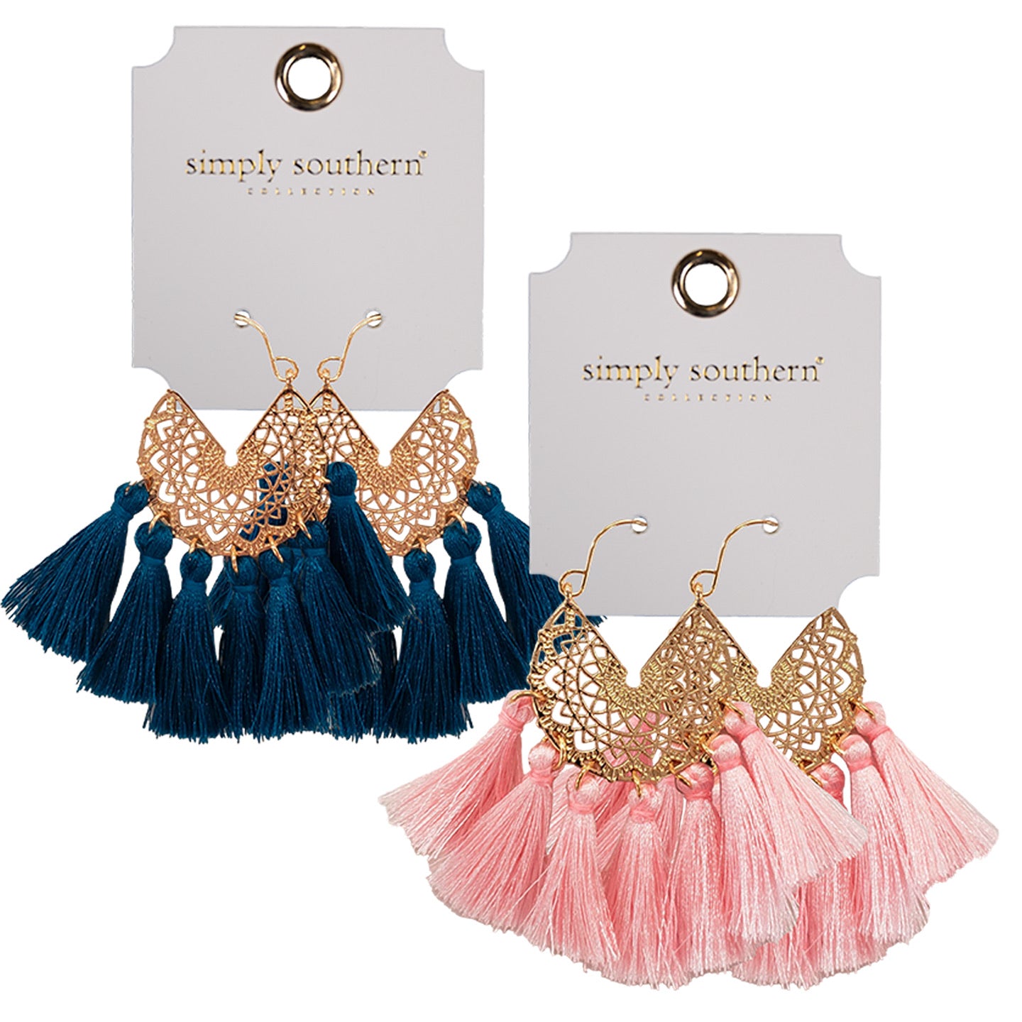 7-Tassel Earrings Light Pink