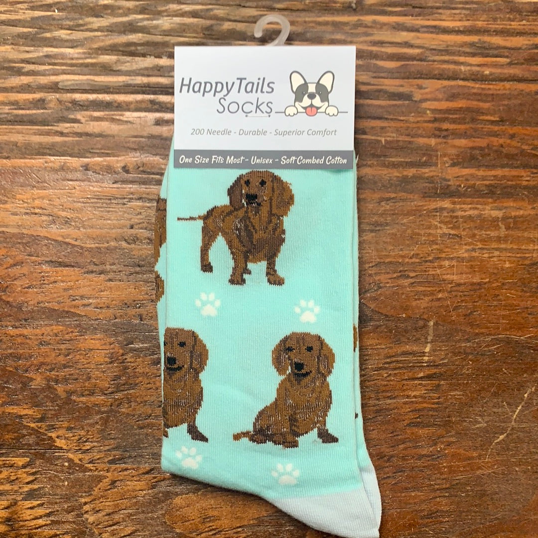 Dachshund Red Happy Tails Socks