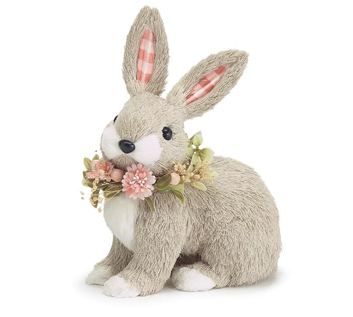 Decor Bunny W/ Flower Wreath