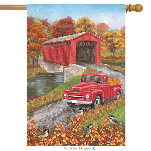 Autumn Bridge House Flag
