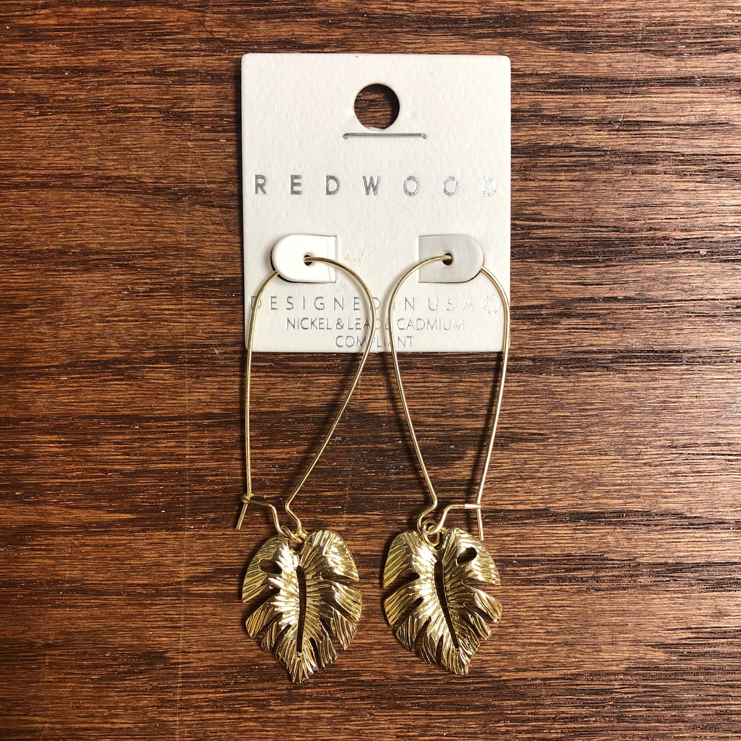 Gold Monstera Leaf Dangle Earrings