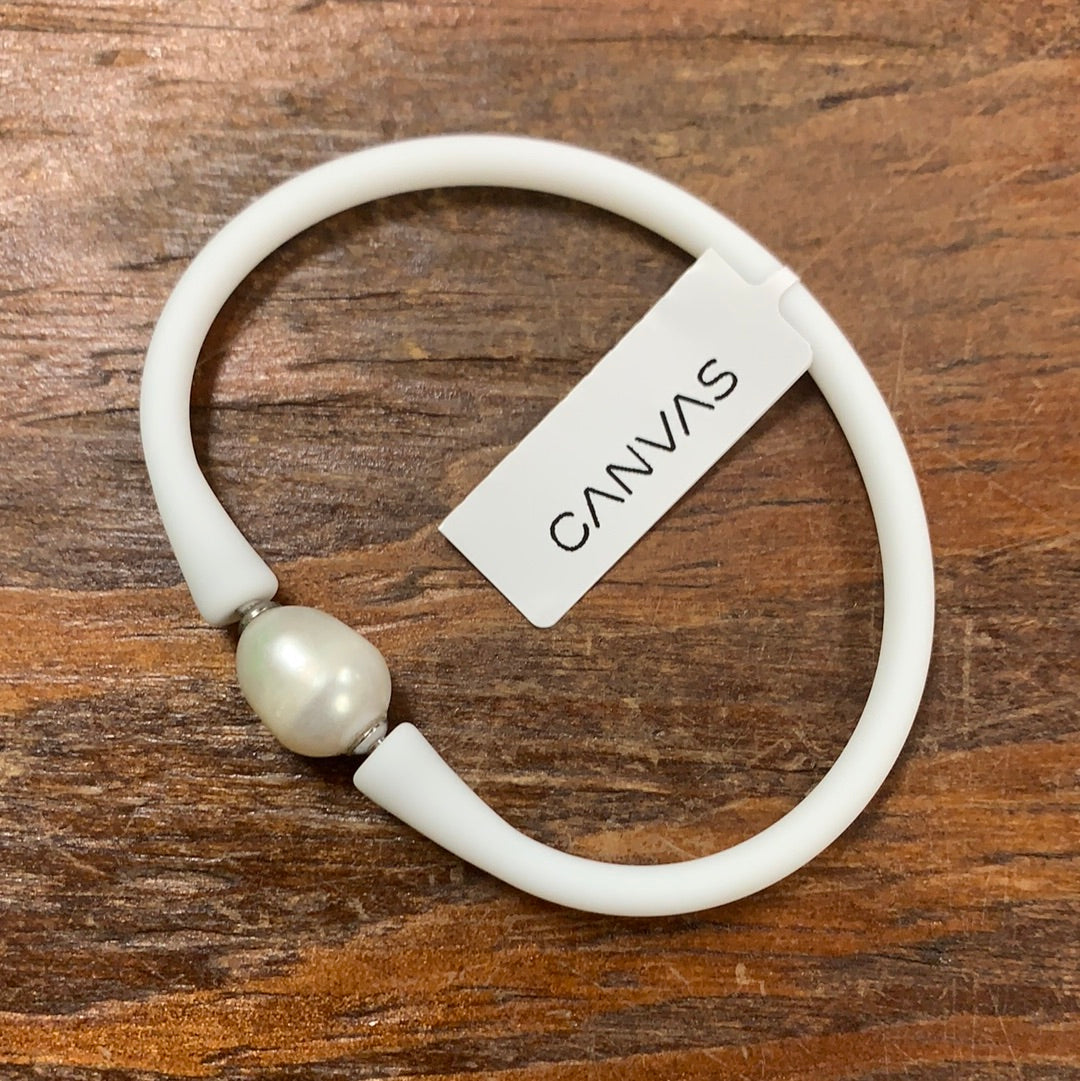 Bali Freshwater Pearl Silicone Bracelet (Multiple Colors)