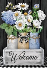 Crated Mason Jars Garden Flag