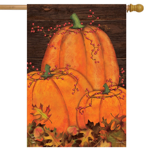 Rustic Pumpkin Patch House Flag