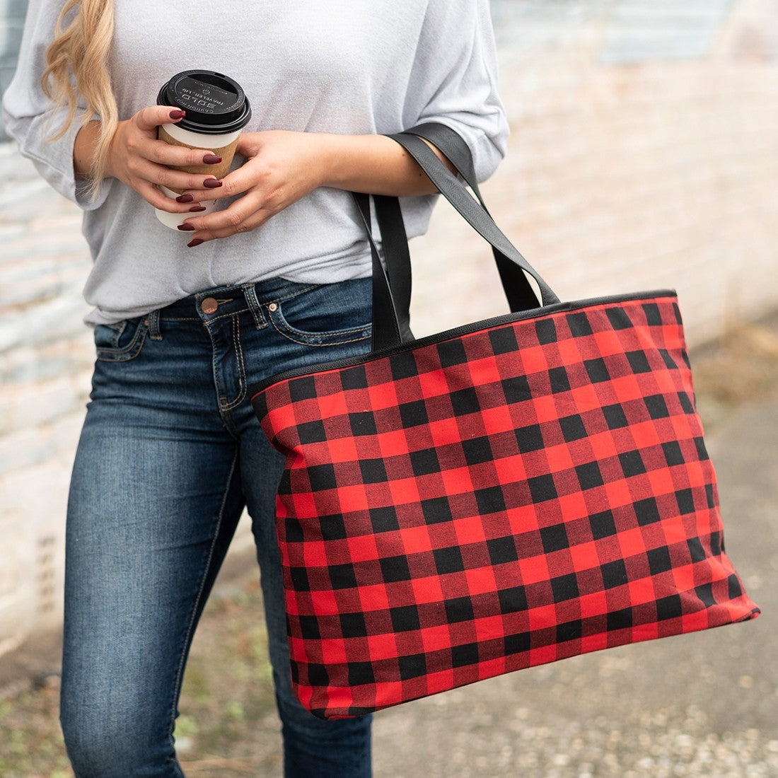 Red Buffalo Check Ally Tote