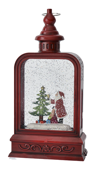 LED Light Up Shimmer Santa Scene Lantern