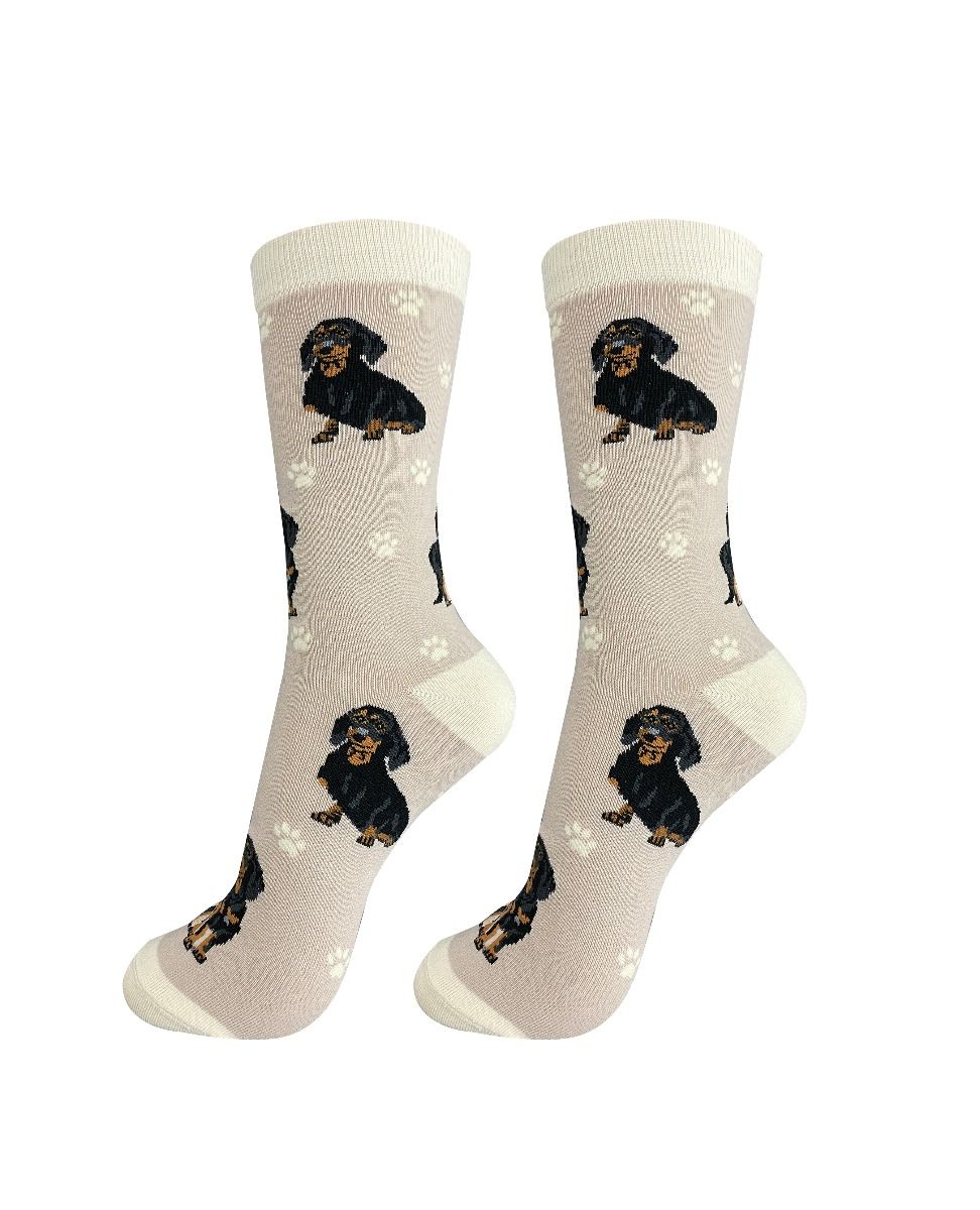 Dachshund Black Happy Tails Socks