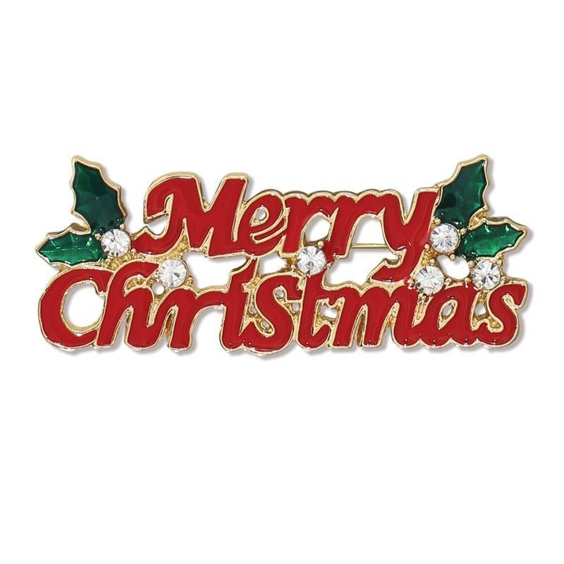 Merry Christmas with Holly Pin