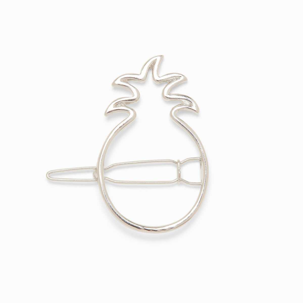 Silver Pineapple Hair Barrette