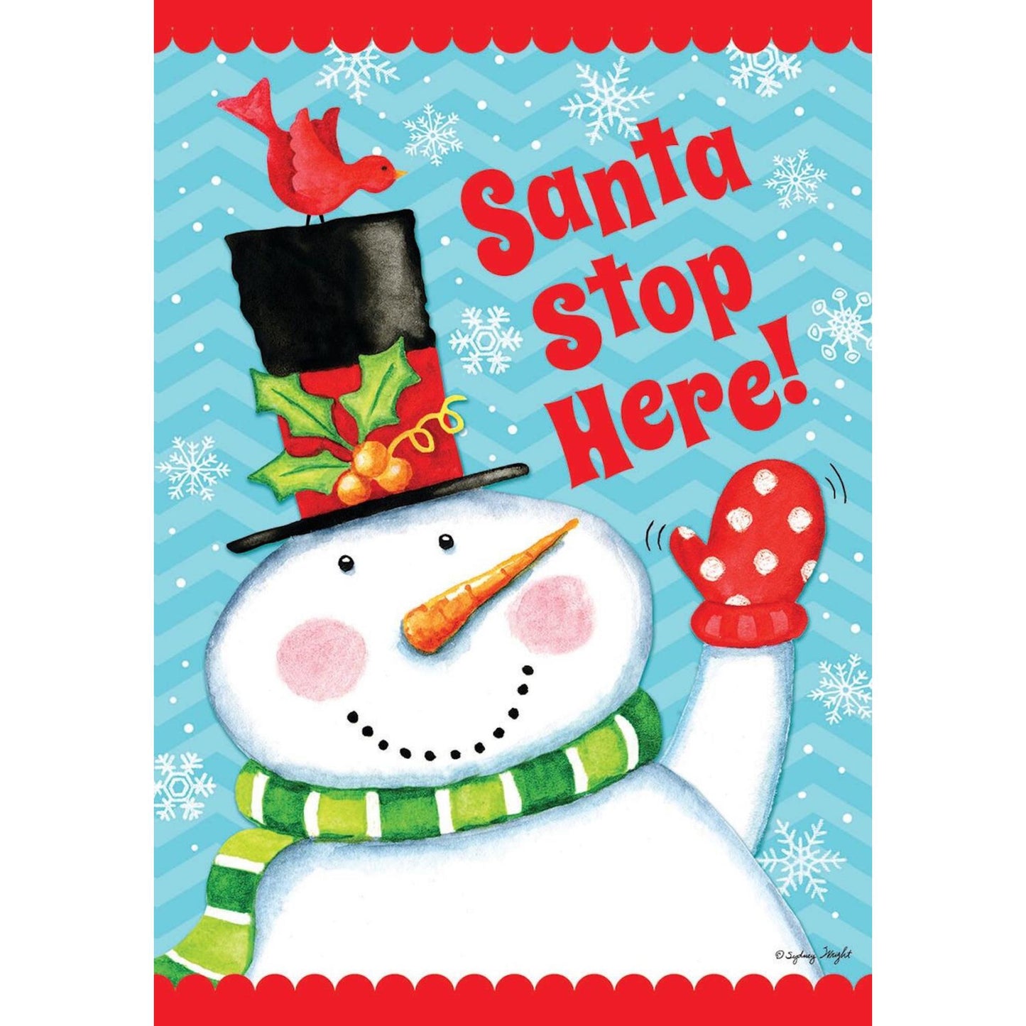 Santa Stop Here Garden Flag