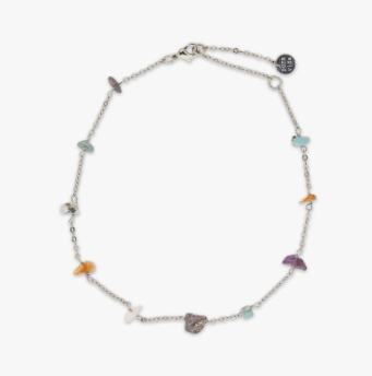 Rainbow Chip Chain Anklet