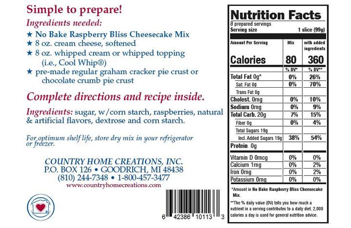 No Bake Raspberry Bliss Cheesecake Mix
