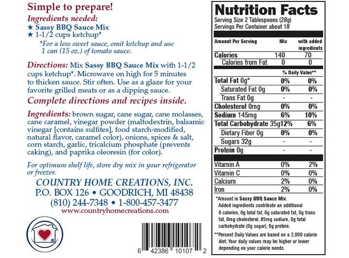 Sassy BBQ Sauce Mix