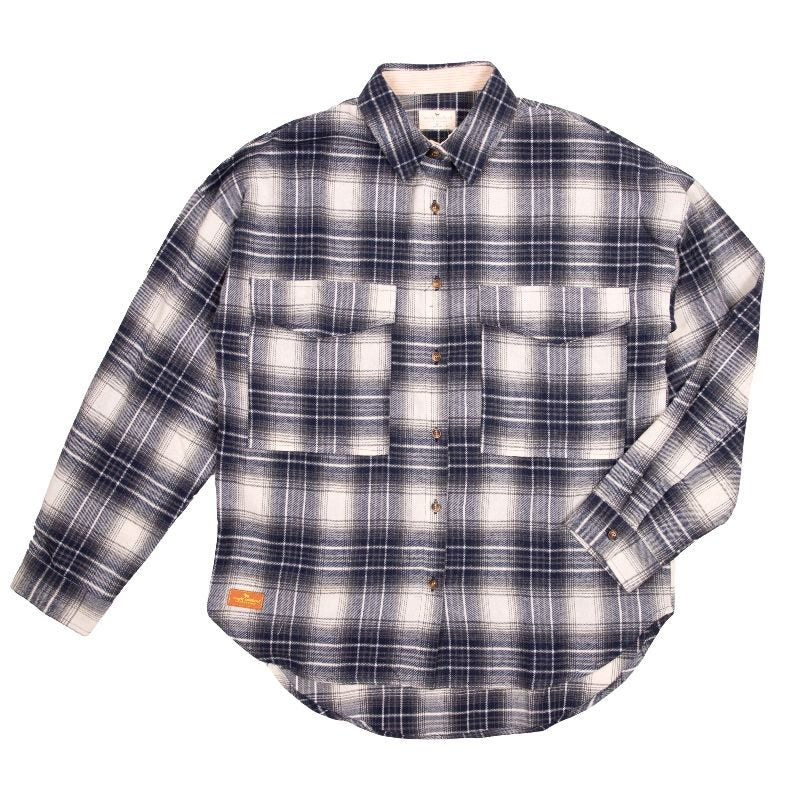 Plaid Shacket - Denim