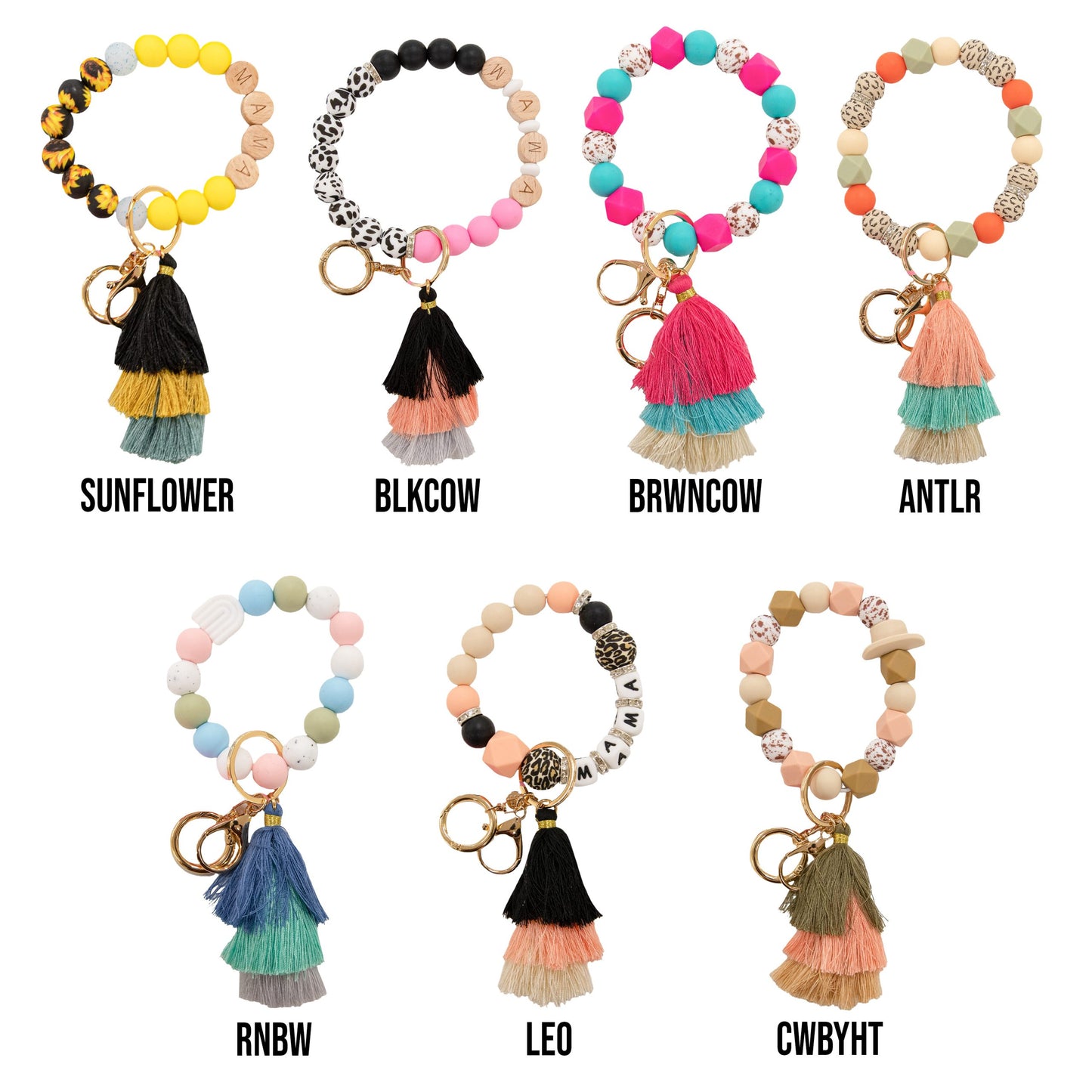 Silicone Bangle Bead Keychains