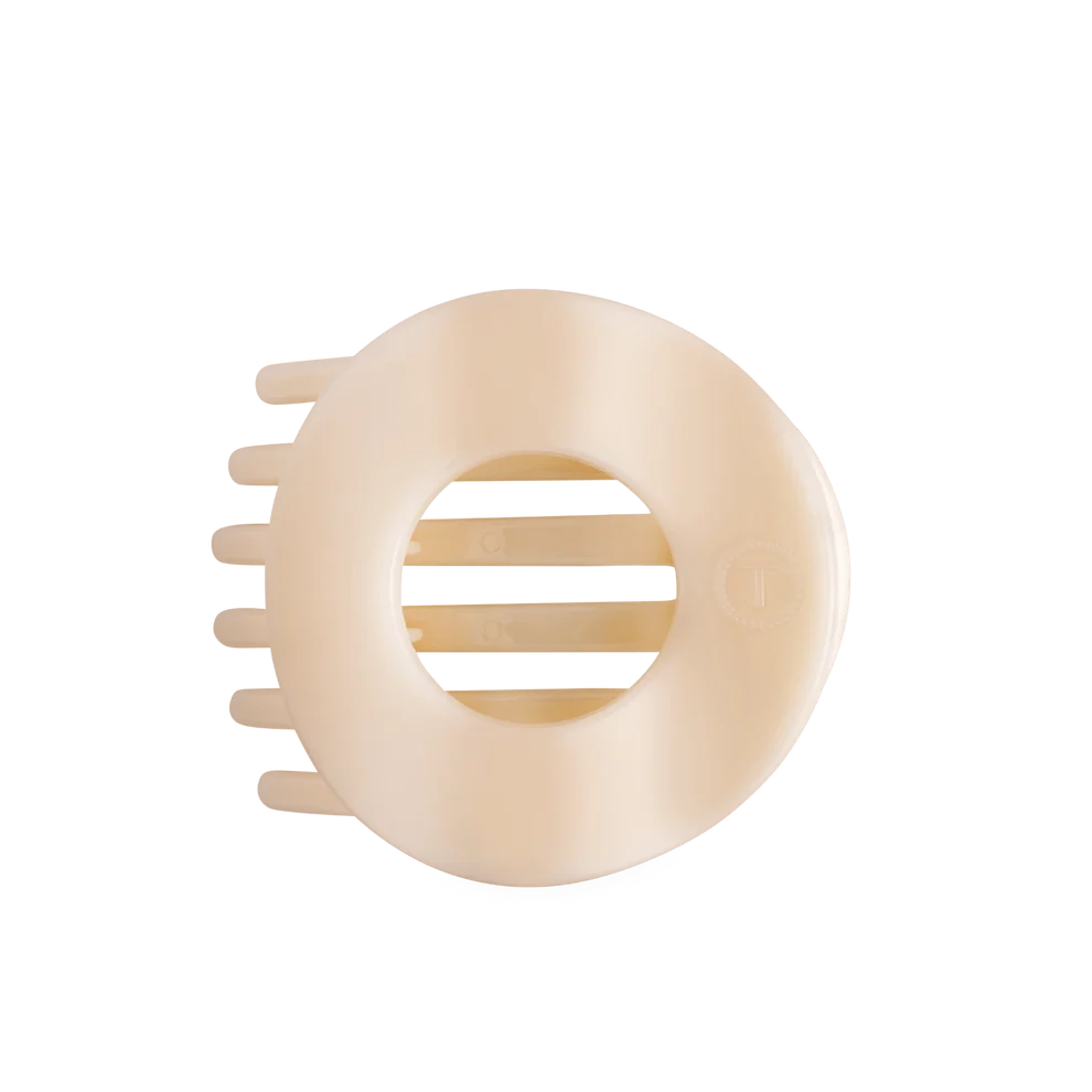 Almond Beige Flat Circle Hair Clip