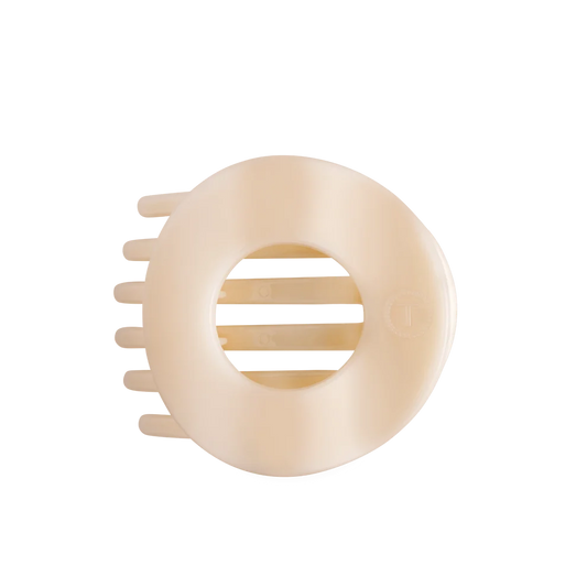 Almond Beige Flat Circle Hair Clip