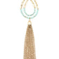 Teardrop Pendant Tassel Chain Necklace