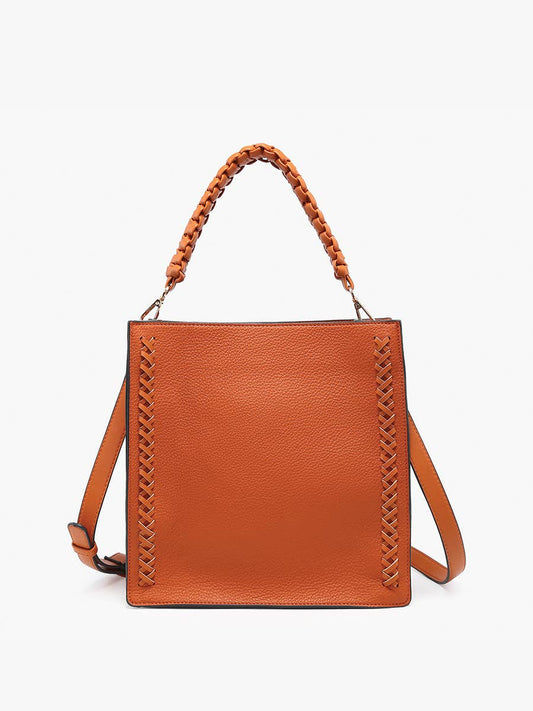 Esme Whipstitch Detail Tote w/ Braided Handle