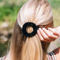 Jet Black Flat Circle Hair Clip