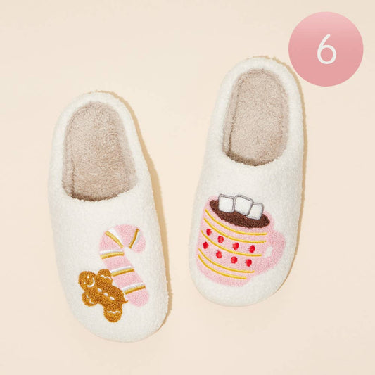 Gingerbread Man and Hot Chocolate Home Slippers