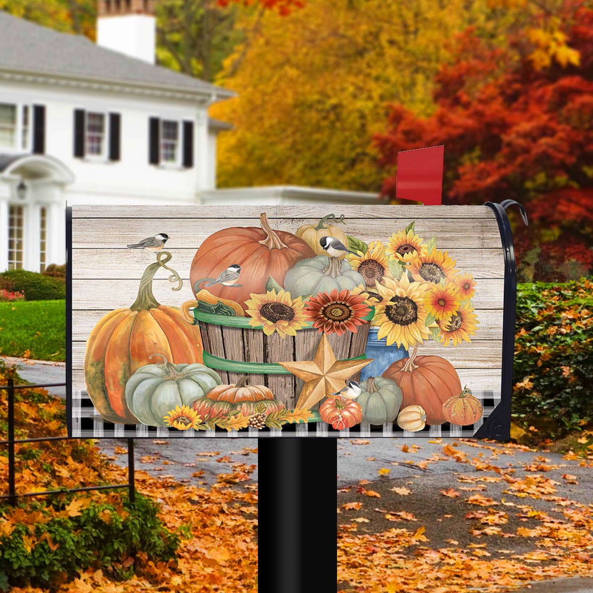 Bountiful Bushel Fall Mailbox Cover  - Standard Size -