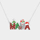 MAMA Message Pendant Necklace: SILVER MULTI