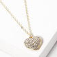 Crystal pave heart pendant necklace: Red