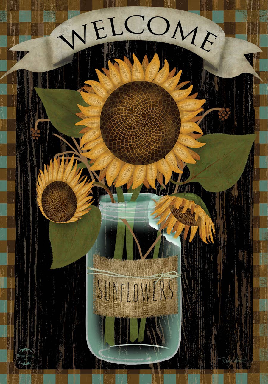 Sunflower Jar Spring Garden Flag