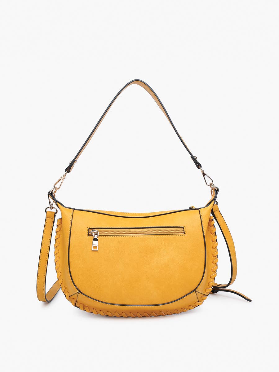 Sierra Structured Shoulder Bag w/ Whipstitch Detail